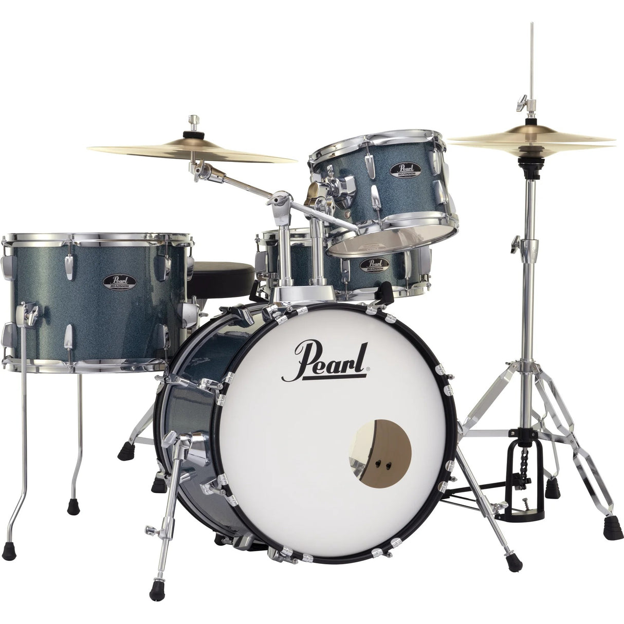 Pearl Roadshow Complete 4-Piece Drum Set with Hardware and Cymbals - Aqua Blue Glitter - Preorder