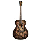 Martin Custom Shop M/0000-14F Quilted Maple/Engelmann Spruce Acoustic Electric Guitar - Paisley Ember Burst - Preorder