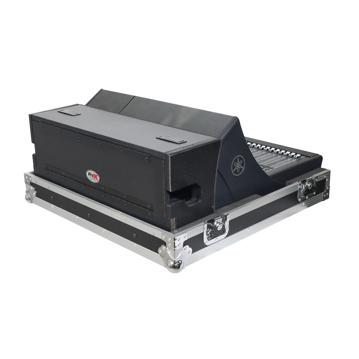 ProX XS-YDM7COMPACTEXDHW ATA Digital Audio Mixer Flight Case for Yamaha DM7 Compact Expansion Console with Doghouse compartment and Caster wheels
