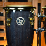 Latin Percussion Junior Conga Set - Black Wood With Gold Hardware - CHUCKSCLUSIVE