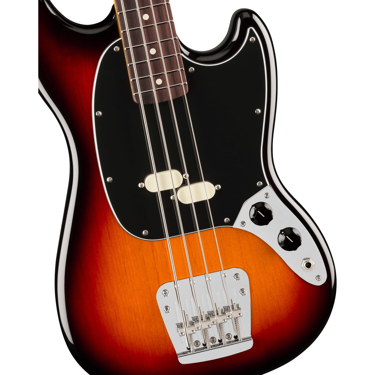 Fender American Professional Classic Mustang Electric Bass Guitar, Rosewood Fingerboard - 3 - Color Sunburst