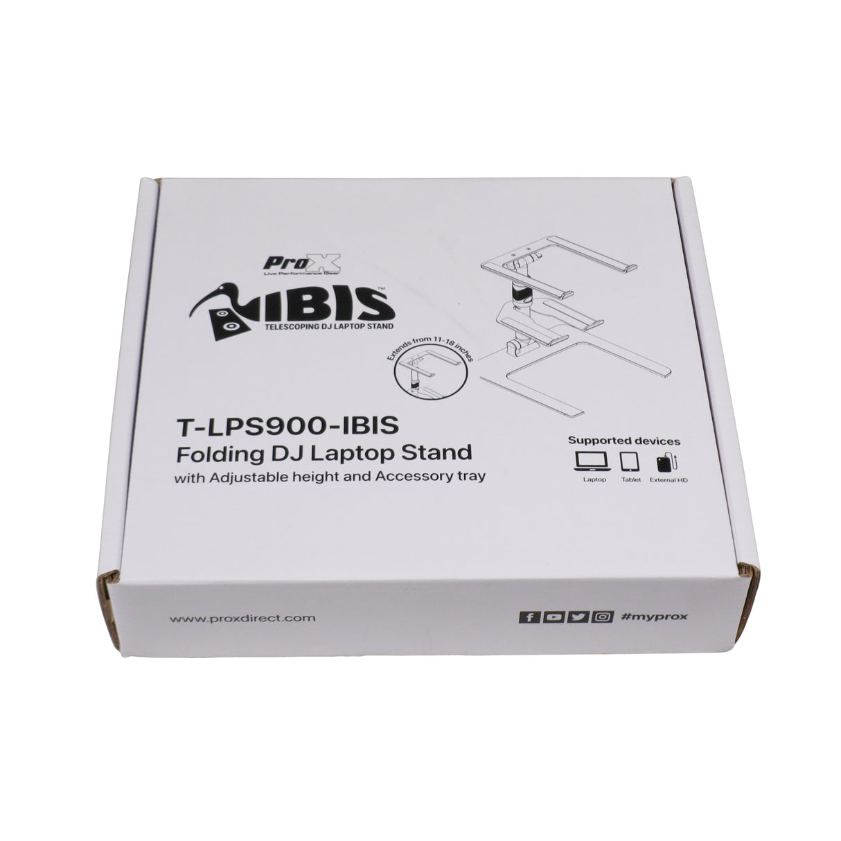ProX T-LPS900BLK IBIS Folding DJ Laptop Stand