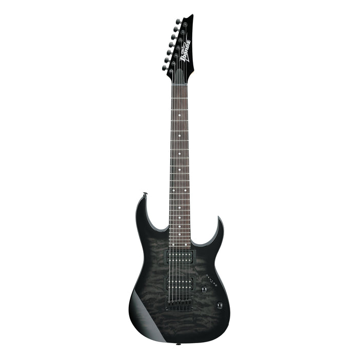 Ibanez Gio RG Series GRG7221QA 7-String Electric Guitar - Transparent Black Sunburst - New