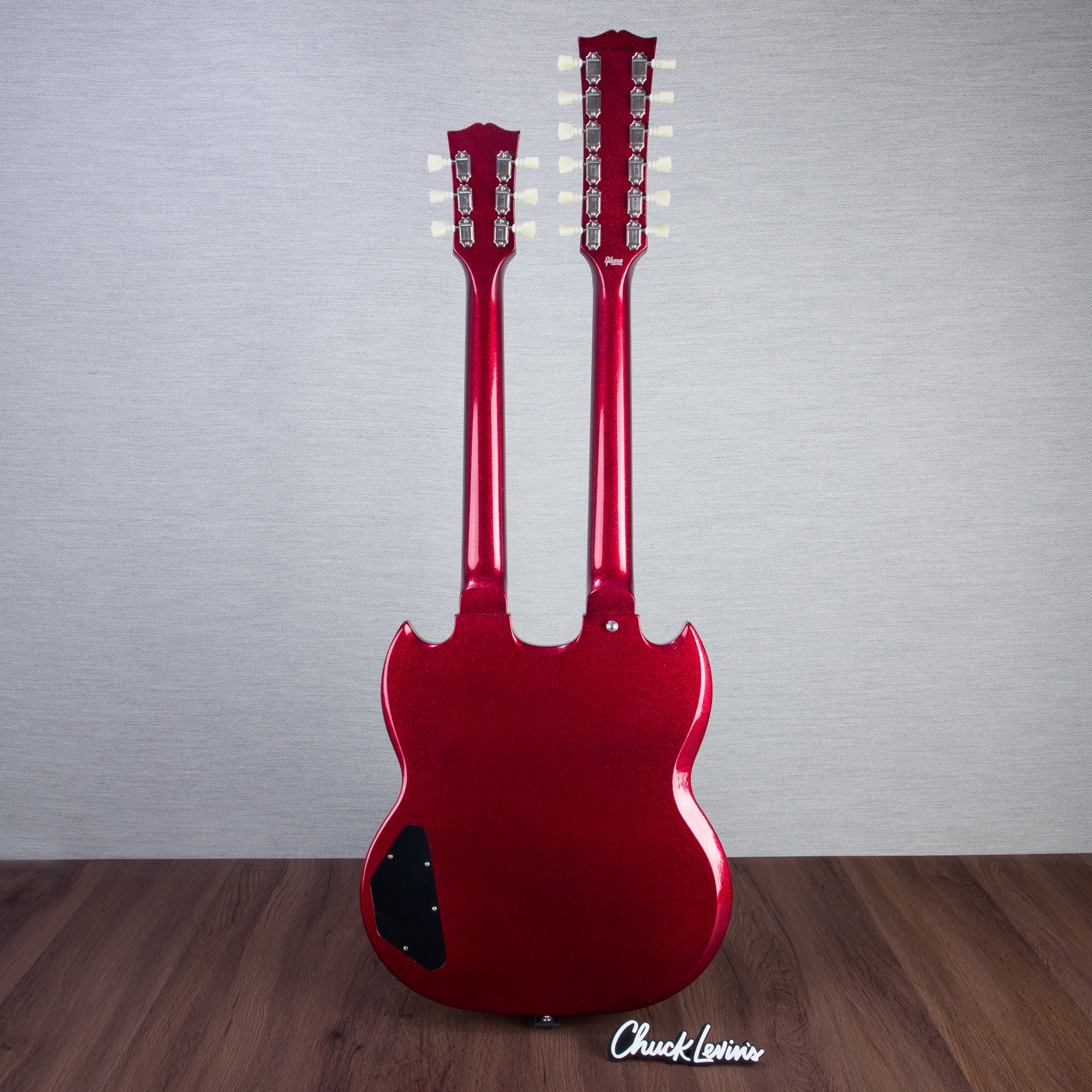 レッドローズ・ストレートステッキ☆チャップリン（216） Gibson EDS-1275 Mid 60's Double Neck Electric Guitar - Red Sparkle