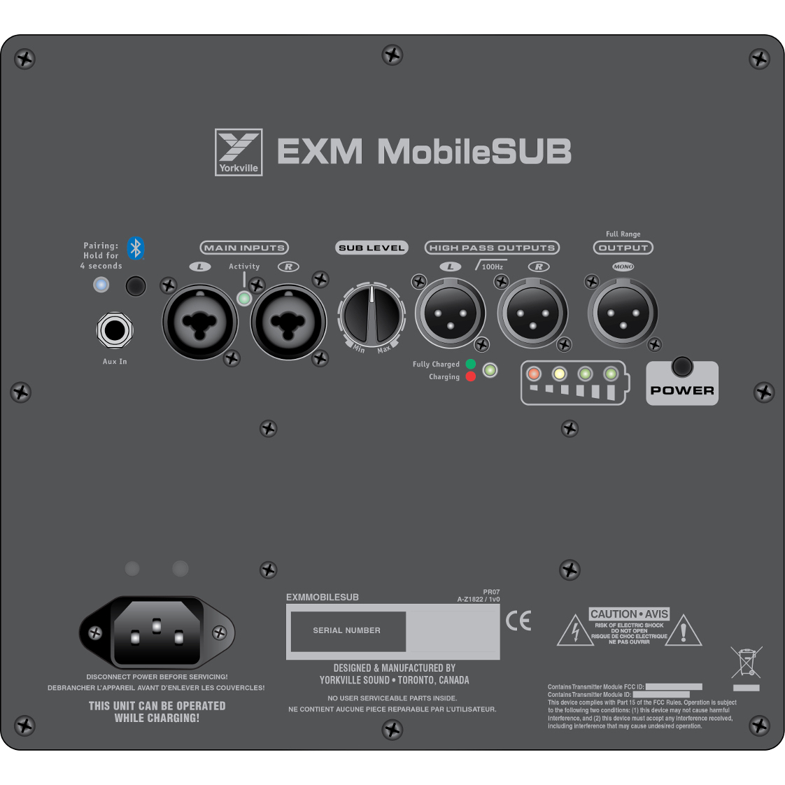 Yorkville EXM-Mobile-Sub Portable Battery Powered Subwoofer - Mint, Open Box