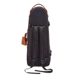 Gard Single Elite Cut-Bell Tenor Trombone Gig Bag - Black Nylon with Light Brown Leather Accent