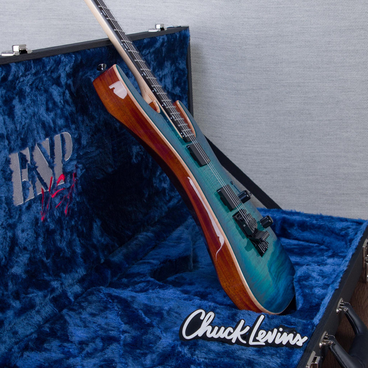 ESP USA M-II DX FR Electric Guitar - Aqua Marine Sunburst - #US26086