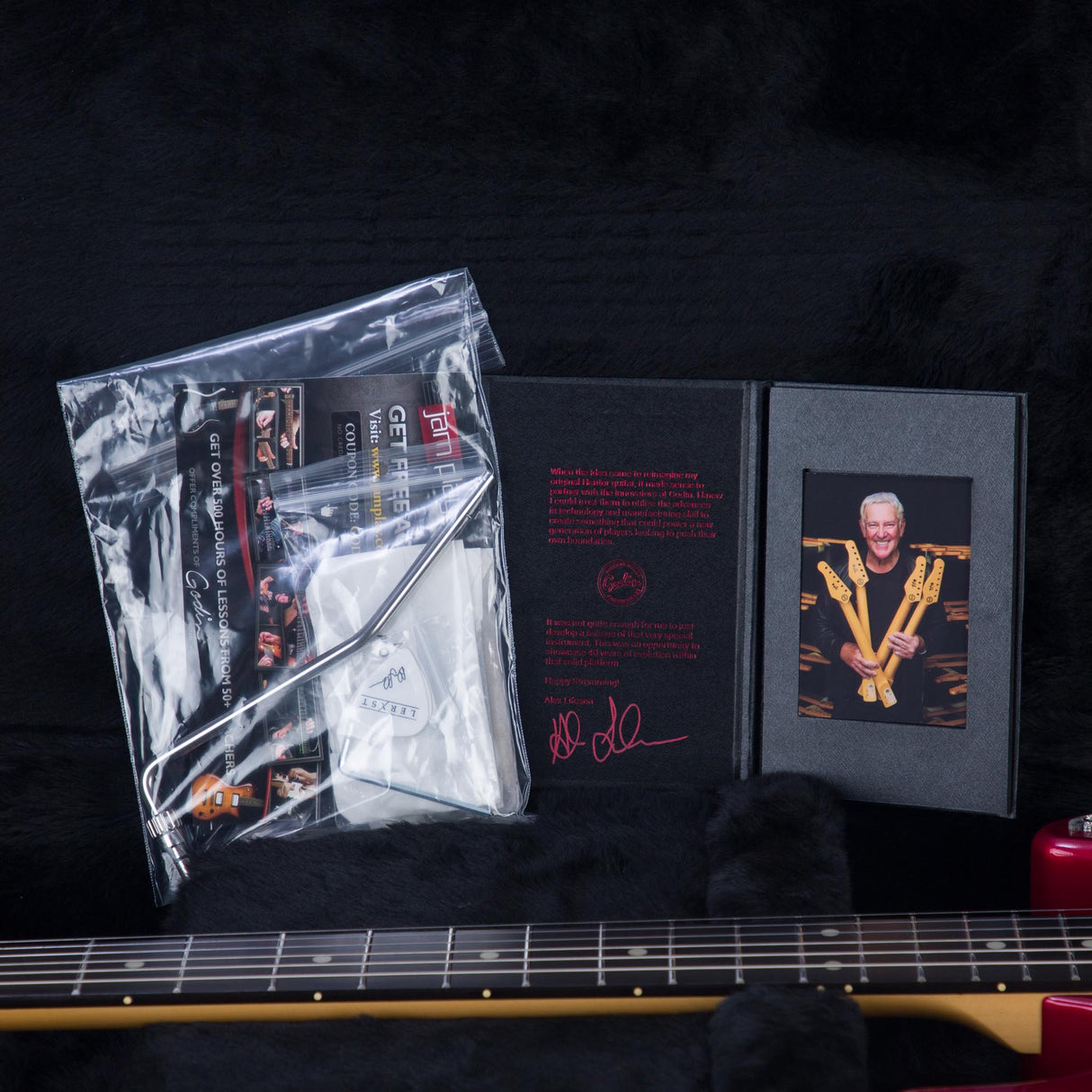 Lerxst Grace Alex Lifeson Signature Electric Guitar with Vega Trem Signed - Red - #24310893