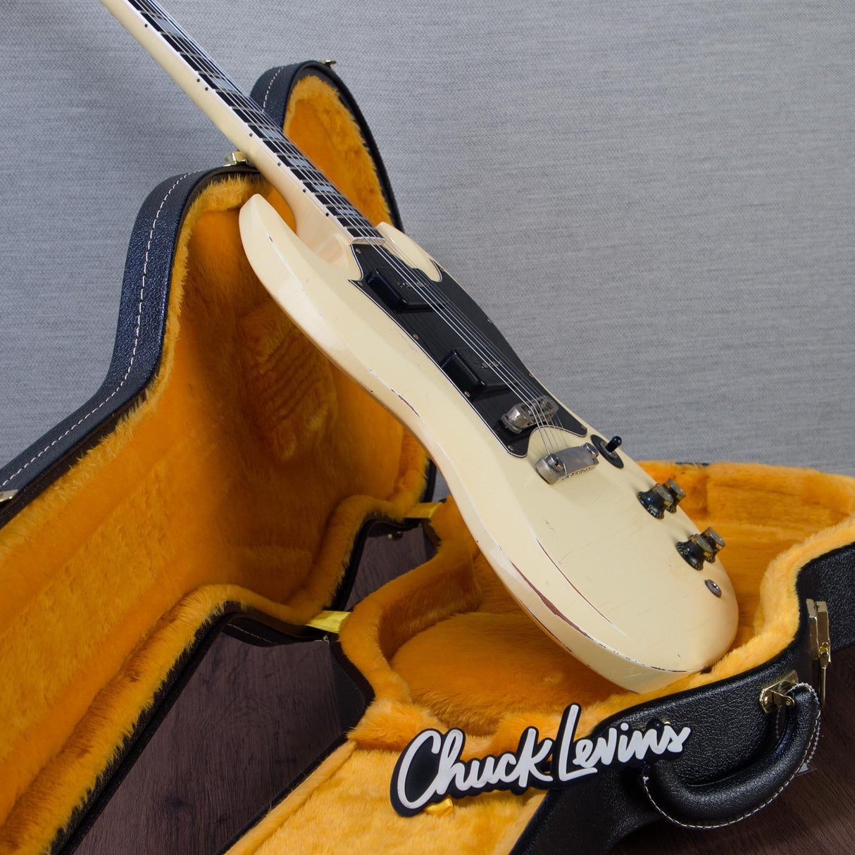 Gibson Custom Shop Murphy Lab SG Custom P-90 Batwing Electric Guitar - Heavy Aged White - #CS601068