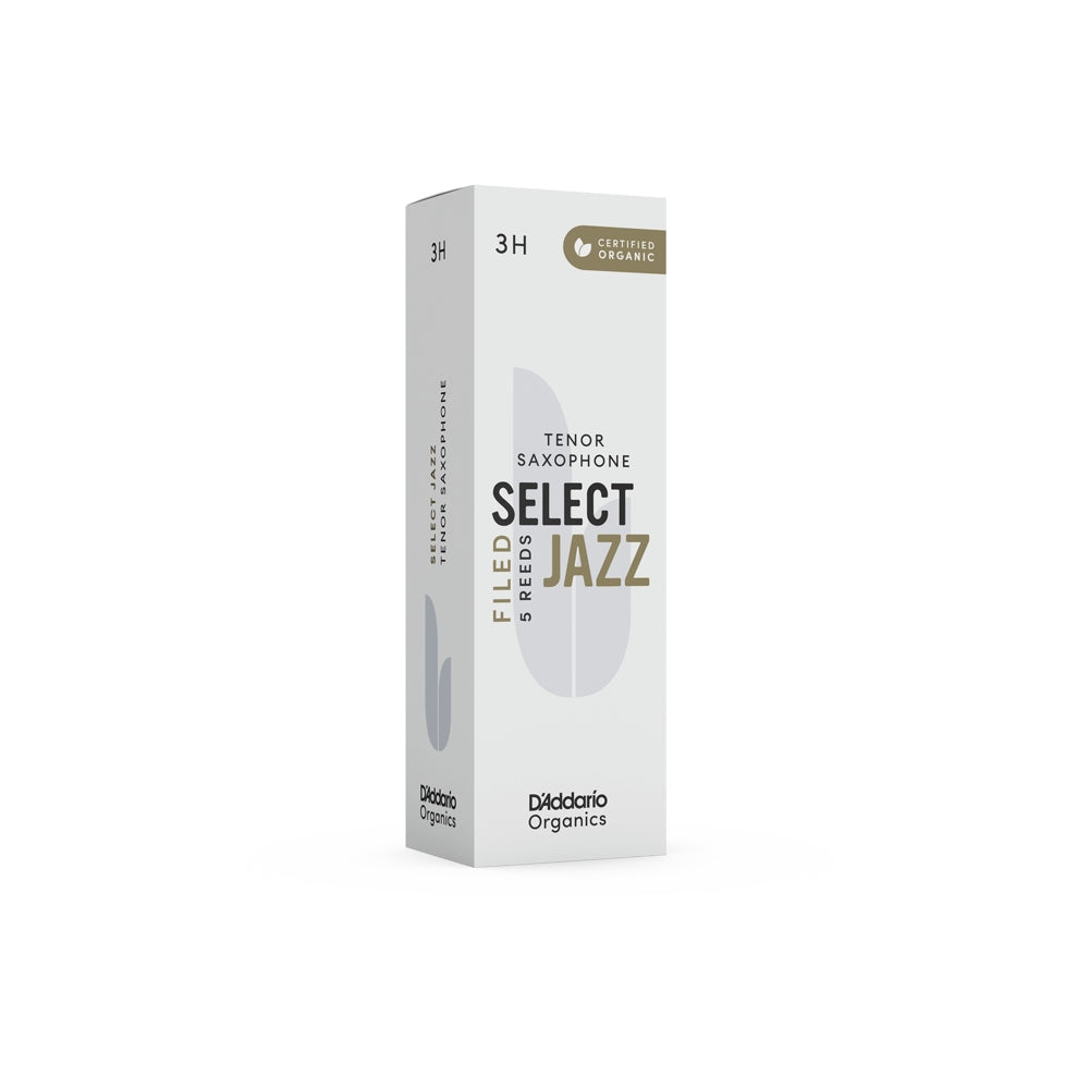 D'Addario Organic Select Jazz Filed Tenor Saxophone Reeds Strength 3 Hard 5-Pack