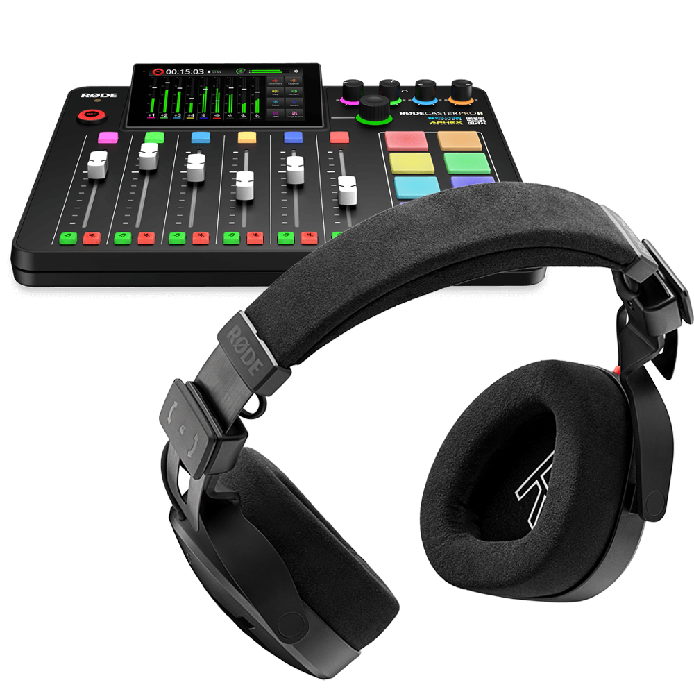 RODE Rodecaster Pro II Production Bundle with NTH-100 Headphones