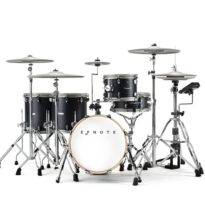 EFNOTE 5X 5-Piece Electronic Drum Kit with Full Size Shells - Black Oak