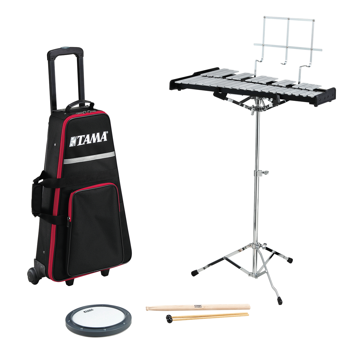 Tama 2.5 Octave Bell Kit with Practice Pad and Rolling Cart