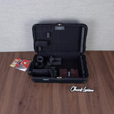 Marcus Bonna Compact Case for 2 A/Bb Clarinets - Black Leather, Silver Metal Logo