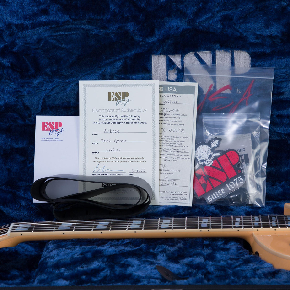 ESP USA Eclipse Electric Guitar - Peach Sparkle - #US26067