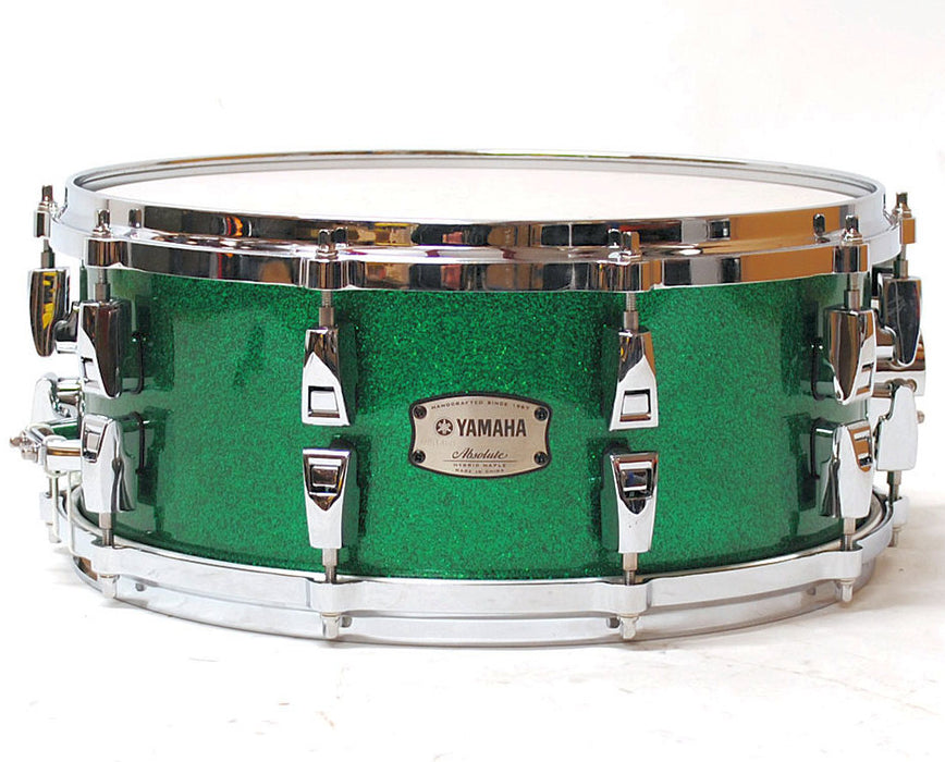 Yamaha 14" x 6" Absolute Hybrid Maple Snare Drum - Jade Green Sparkle - New,Jade Green Sparkle