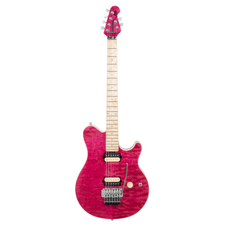 Ernie Ball Music Man 30th Anniversary Axis Electric Guitar - Translucent Pink Quilt Top/Black Pink Sparkle Back