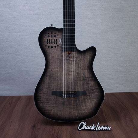 Godin MultiAc Grand Concert SA Nylon String Acoustic-Electric Guitar - Trans Black - CHUCKSCLUSIVE - #26317993