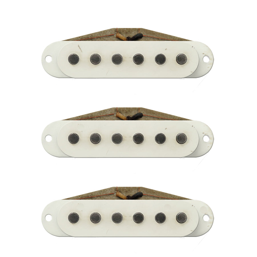 Bare Knuckle Trilogy Suite Single Coil Pickup Set - N/M/B Aged Parchment