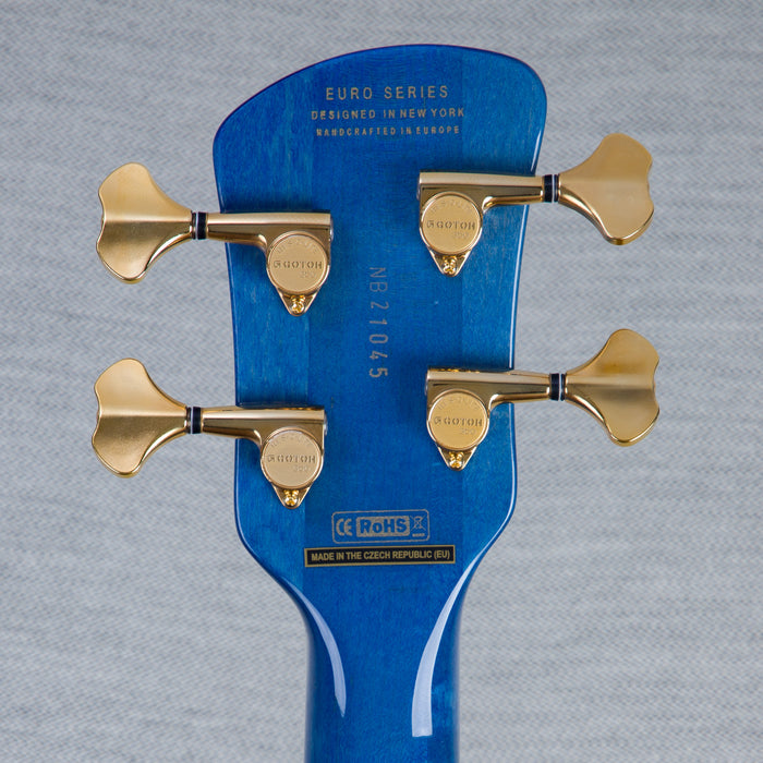 Spector Euro4 LT Bass Guitar - Exotic Poplar Burl Blue Fade - CHUCKSCLUSIVE - #]C121SN 21045