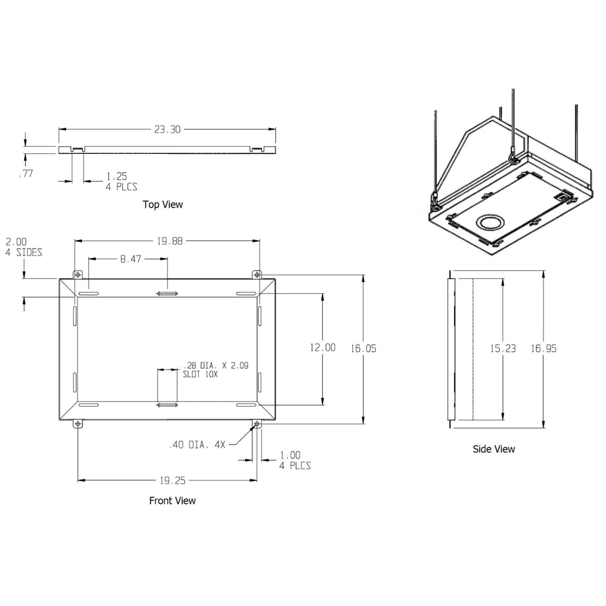 JBL MTC-SB2C Bracket for Suspending Control SB-2 from a Ceiling