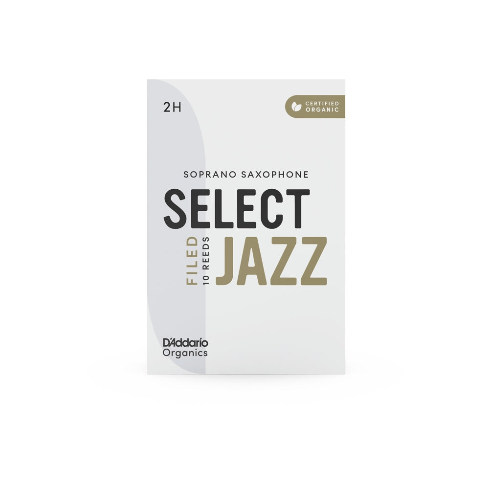 D'Addario ORSF10SSX2H Organic Select 10-Pack Jazz Soprano Saxophone Reeds - 2 Hard