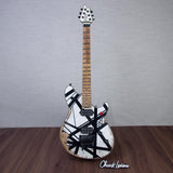 EVH Custom Shop Special Edition Wolfgang Stripes Electric Guitar - White/Black Stripes - #WG17606A