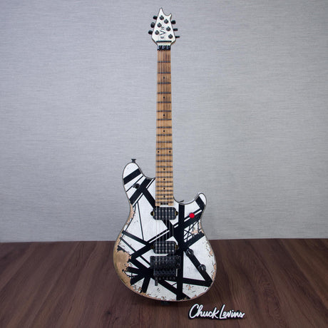 EVH Custom Shop Special Edition Wolfgang Stripes Electric Guitar - White/Black Stripes - #WG17606A