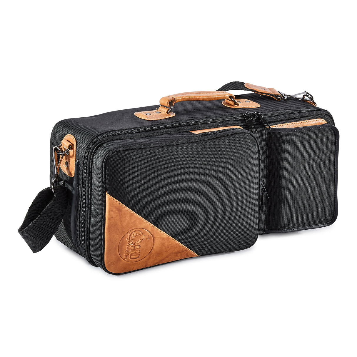 GARD 4-ECSK Elite Compact Double Trumpet Gig Bag - Black Cordura with Leather Trim