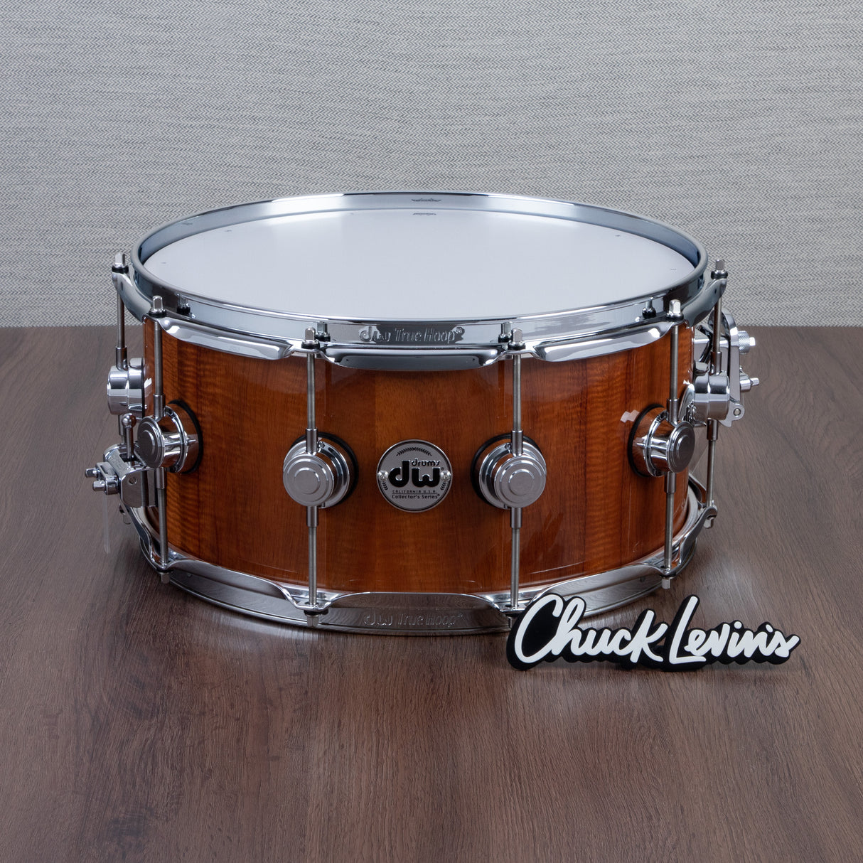DW 6.5 x 14-Inch Collector's Maple Exotic Series Snare Drum - Natural Lacquer over Koa