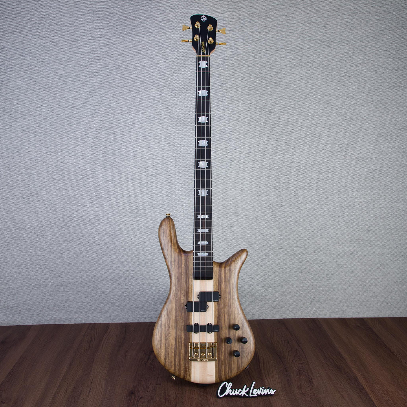 Spector Euro 4 LT Solid Korina Wings Electric Bass Guitar - Natural Satin - CHUCKSCLUSIVE - #NB23505