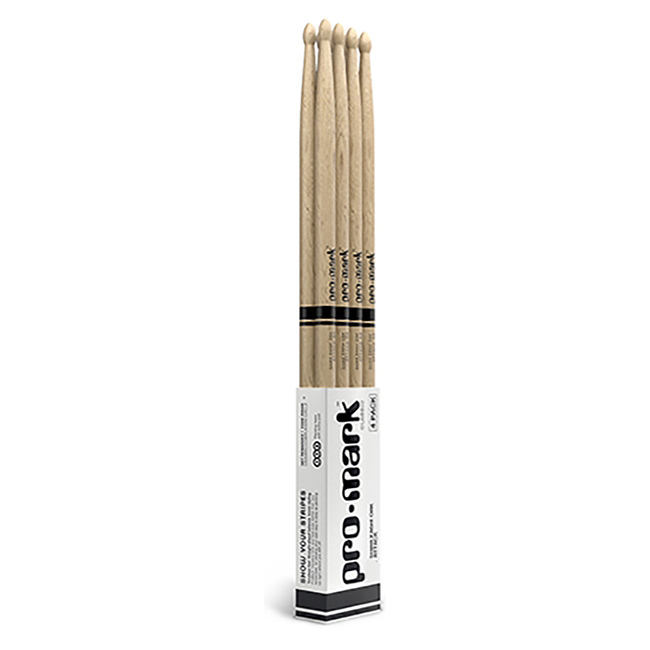 ProMark Classic Forward 5A Hickory Drumstick, Oval Wood Tip, 4-Pack