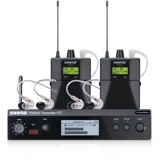 Shure PSM300 P3TR112TW Twinpack Wireless In-Ear Monitor System - G20 Band - New