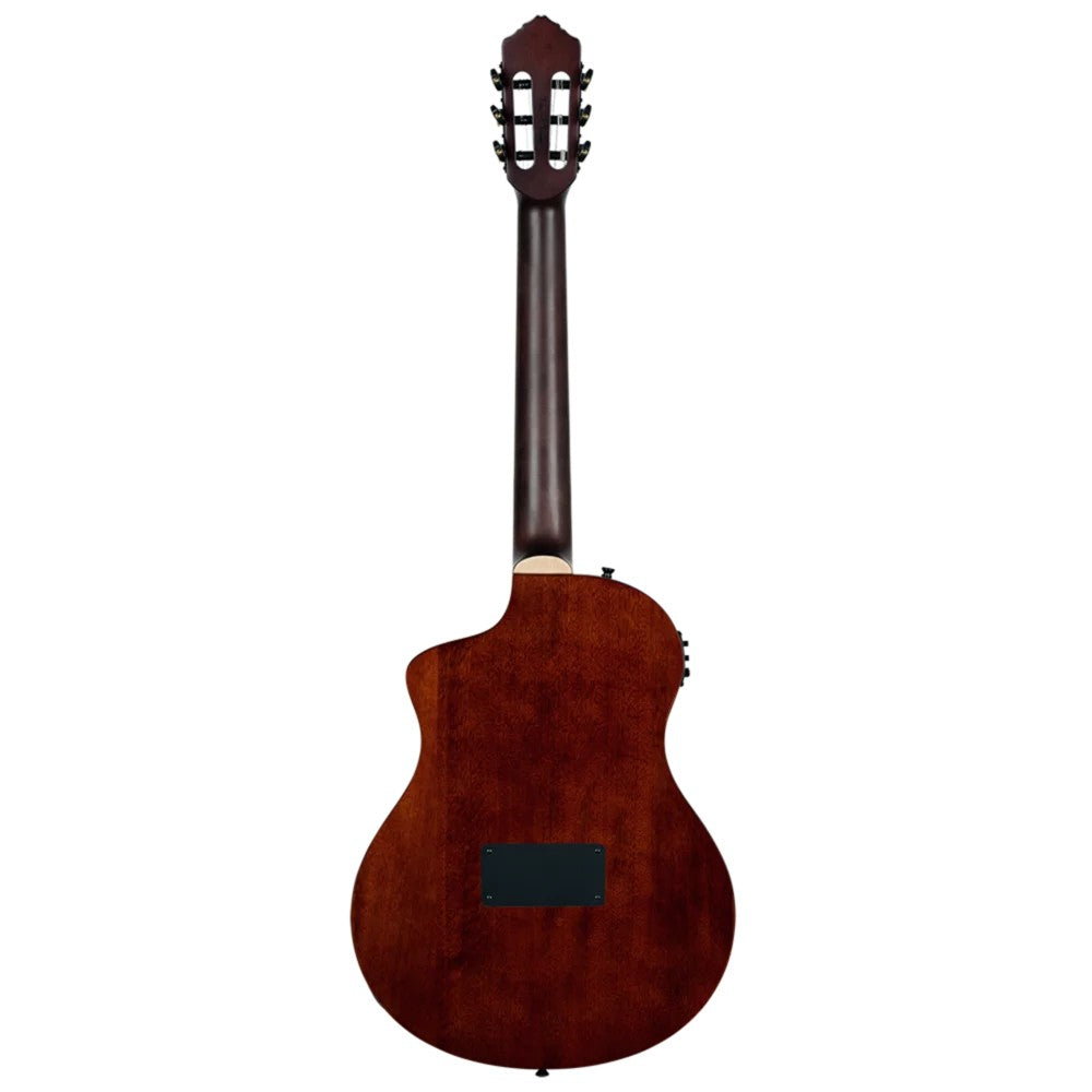 Ortega Tour Player Series Thinline Crossover Nylon String Acoustic Electric - Acacia Burst