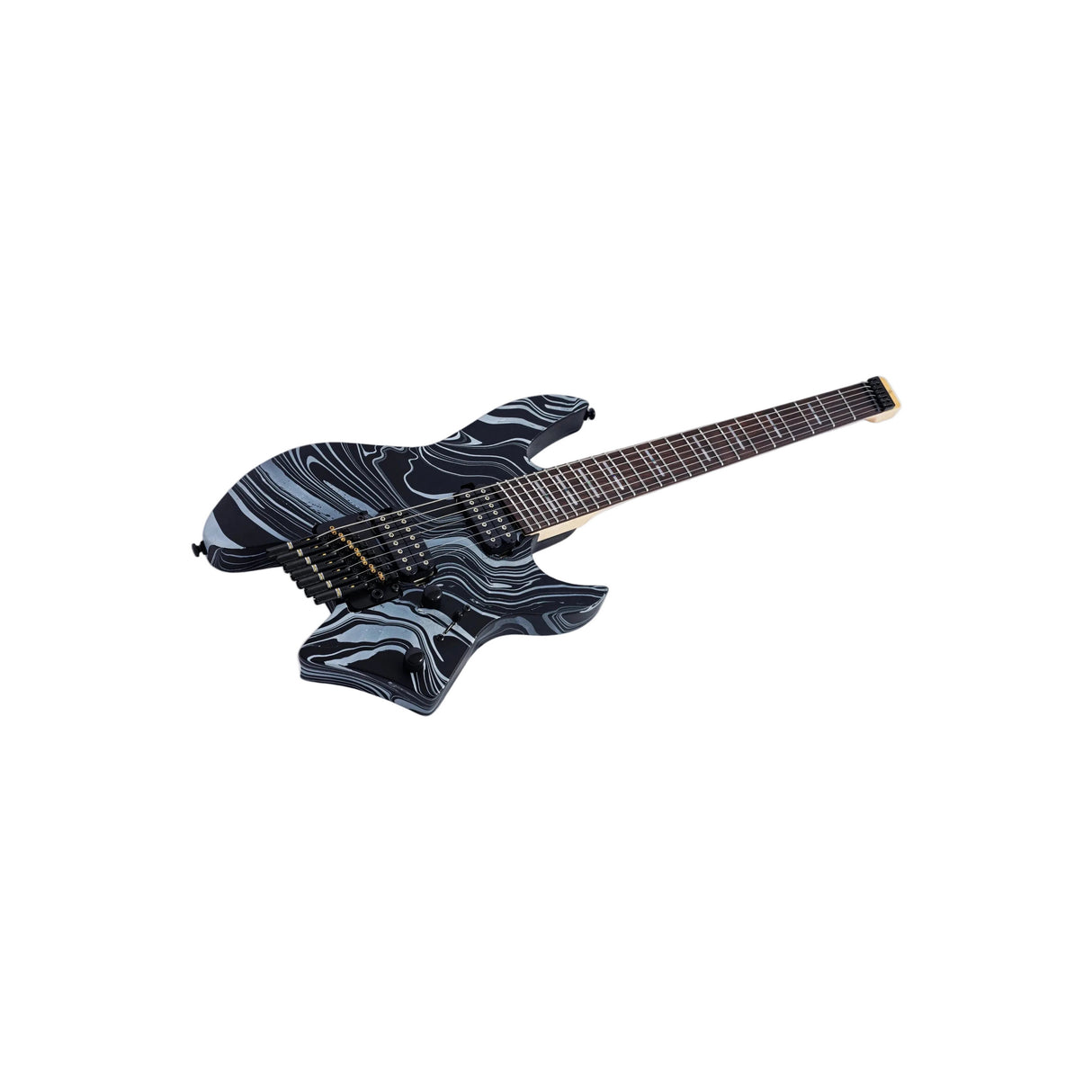 Sire Larry Carlton X6 Headless 7-String Electric Guitar - Black Swirl
