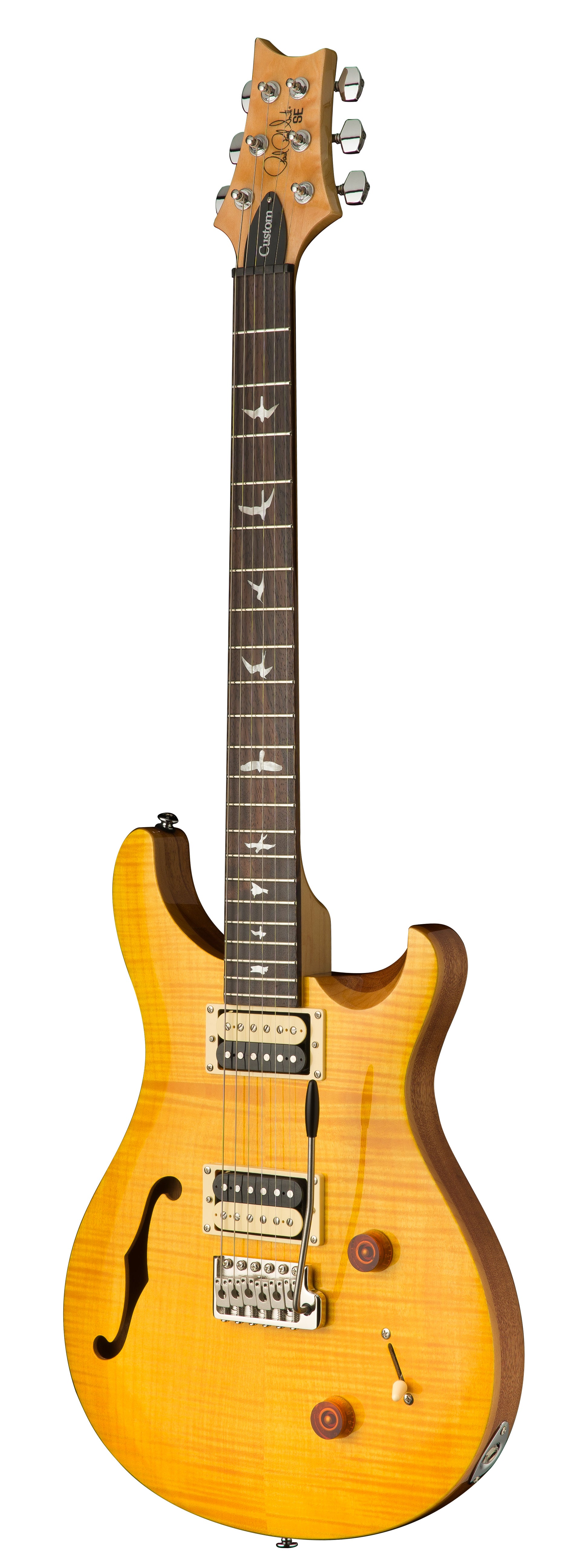 PRS 2021 SE Custom 22 Semi-Hollow Electric Guitar - Santana Yellow