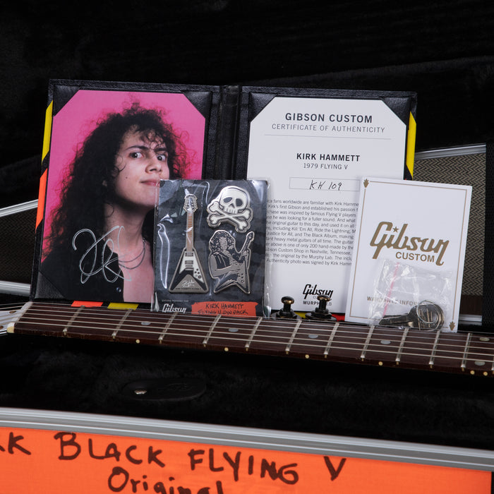 Gibson Custom Shop Kirk Hammet 1979 Flying V Electric Guitar - Ebony - #KH109