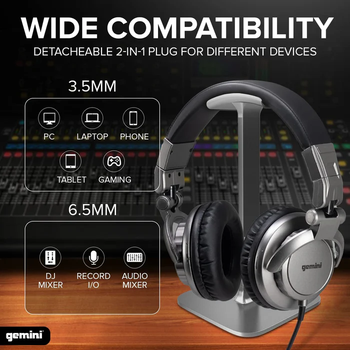 Gemini DJX-500 Over Ear Professional DJ Headphones