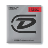 Dunlop DBSBS30130 Super Bright Stainless Steel 6-String Bass Strings - .30-.130