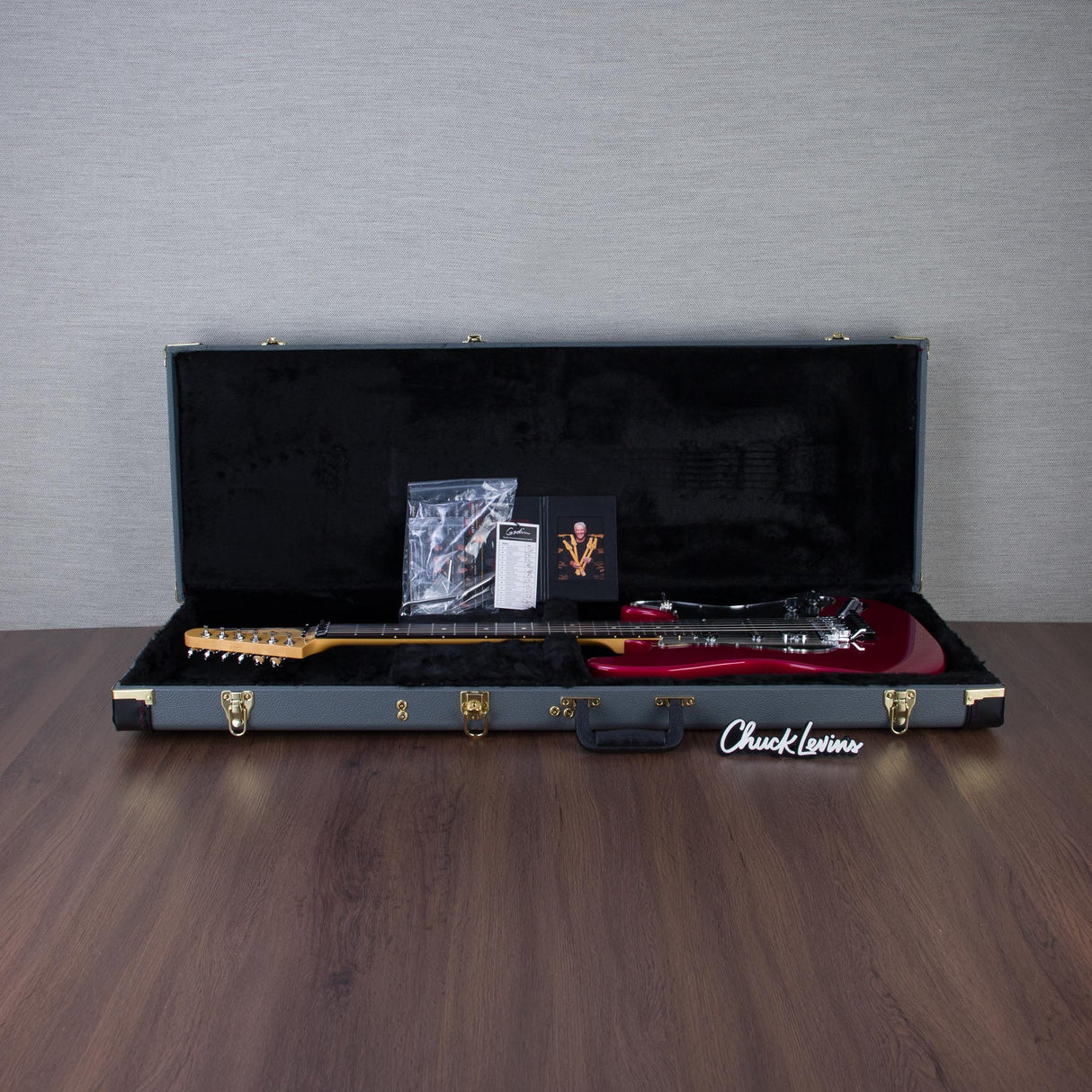 Lerxst Grace Alex Lifeson Signature Electric Guitar with Floyd Rose Signed - Red - #24310921