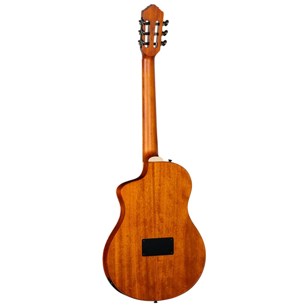 Ortega Tour Player Series Thinline Crossover Nylon String Acoustic Electric - Flamed Maple Blue