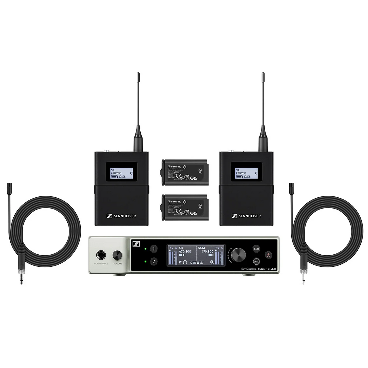 Sennheiser EW-DX MKE 2 SET Dual Lavalier Wireless System - R1-9 Band - Mint, Open Box