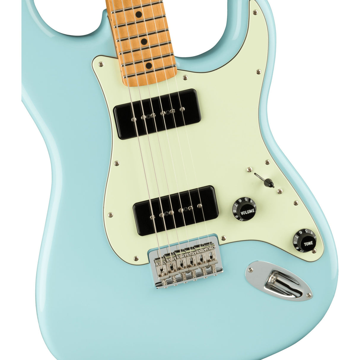 Fender Noventa Stratocaster Electric Guitar - Daphne Blue, Maple Fingerboard - Mint, Open Box