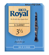 Ddaddario Woodwinds RBB1035 Rico Royal B-Flat Clarinet Reeds, Strength 3.5, 10-pack