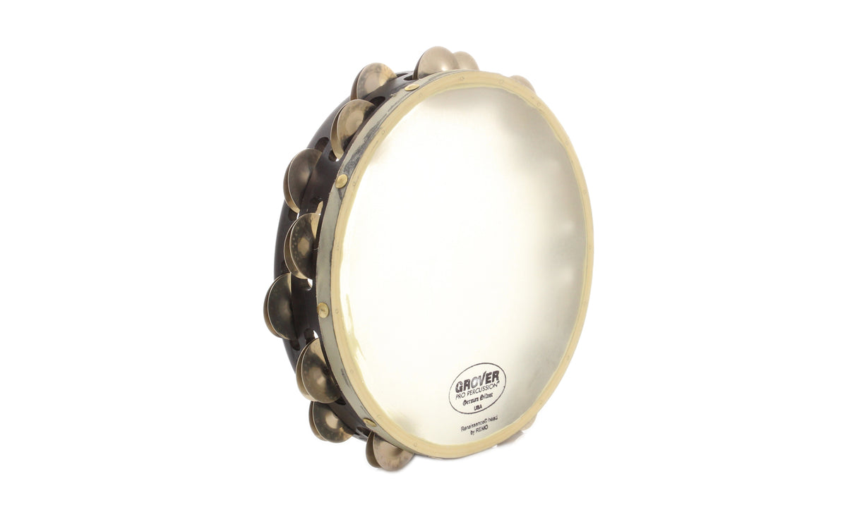 Grover T2/GS-X 10" Synthetic Head Tambourine - Double Row, German Silver Jingles