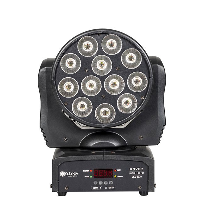 ColorKey Mover Wash HEX 12 6-In-1 RGBWA-UV LED Moving Head - Open Box, Mint