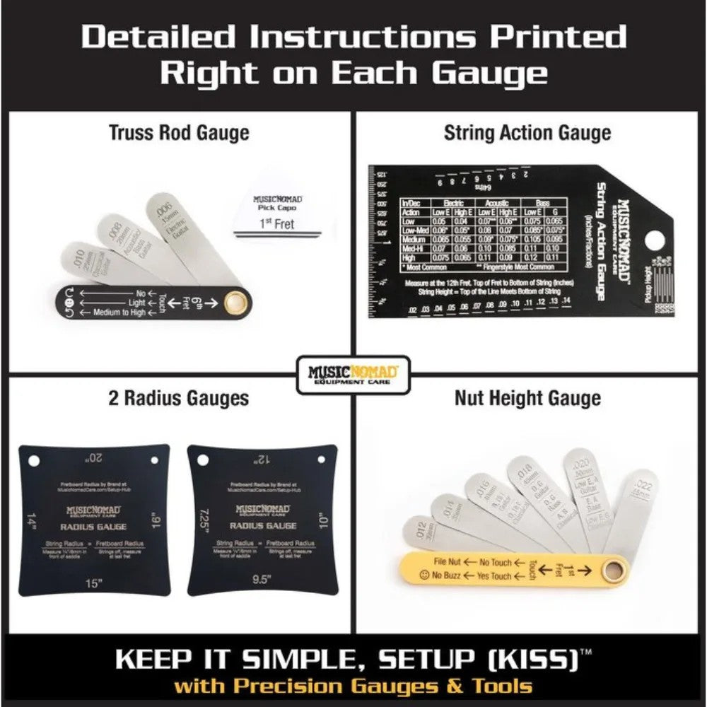 Music Nomad MN604 Precision Setup Gauge 6-Piece Set