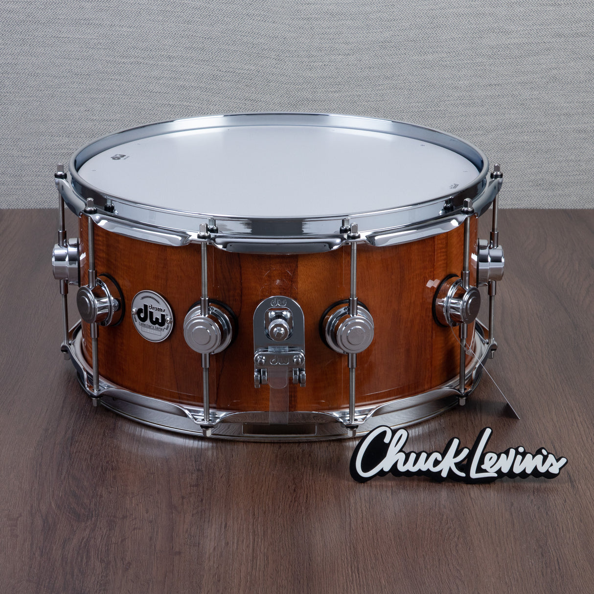DW 6.5 x 14-Inch Collector's Maple Exotic Series Snare Drum - Natural Lacquer over Koa