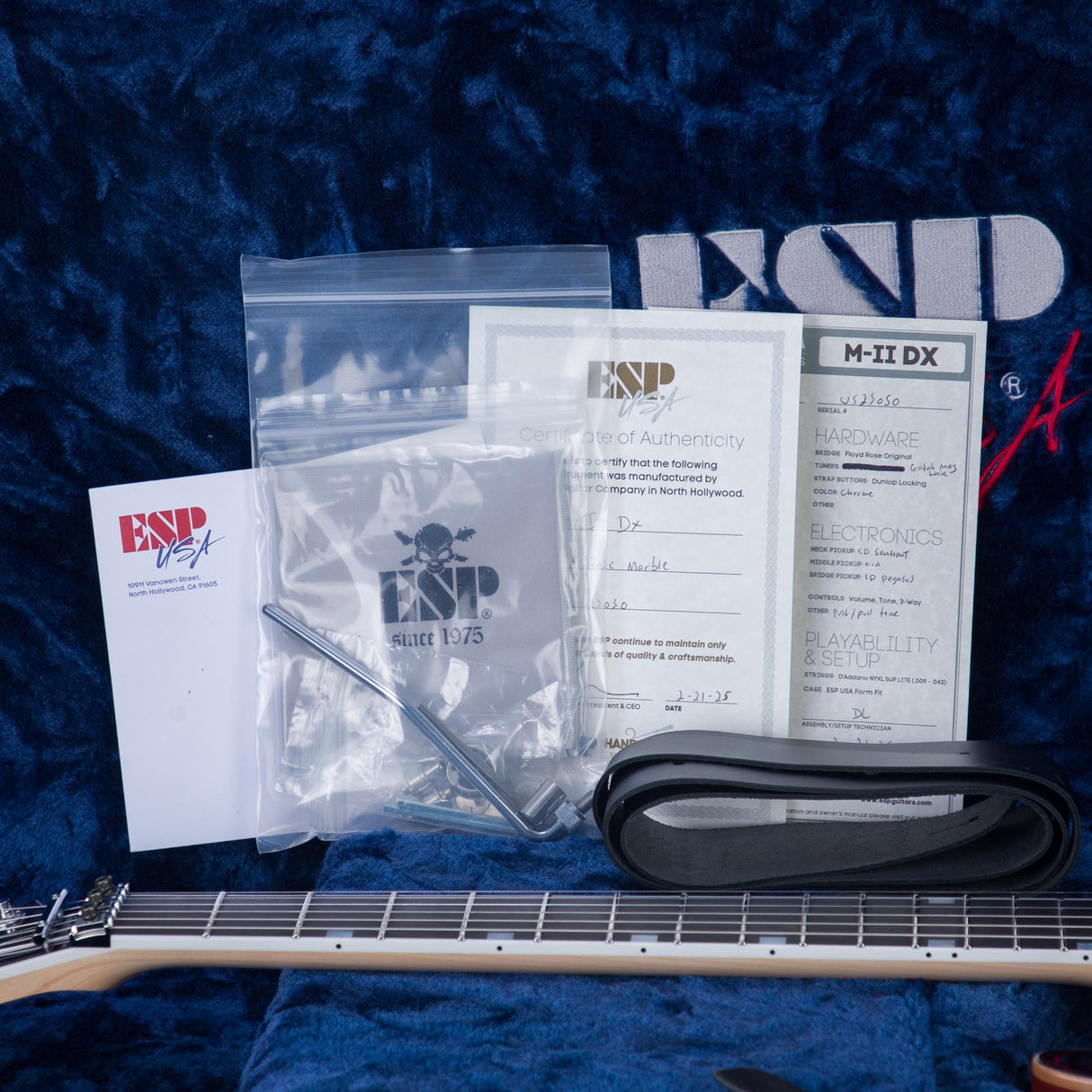 ESP USA M-II DX Electric Guitar - Red Rose Marble - #US25050