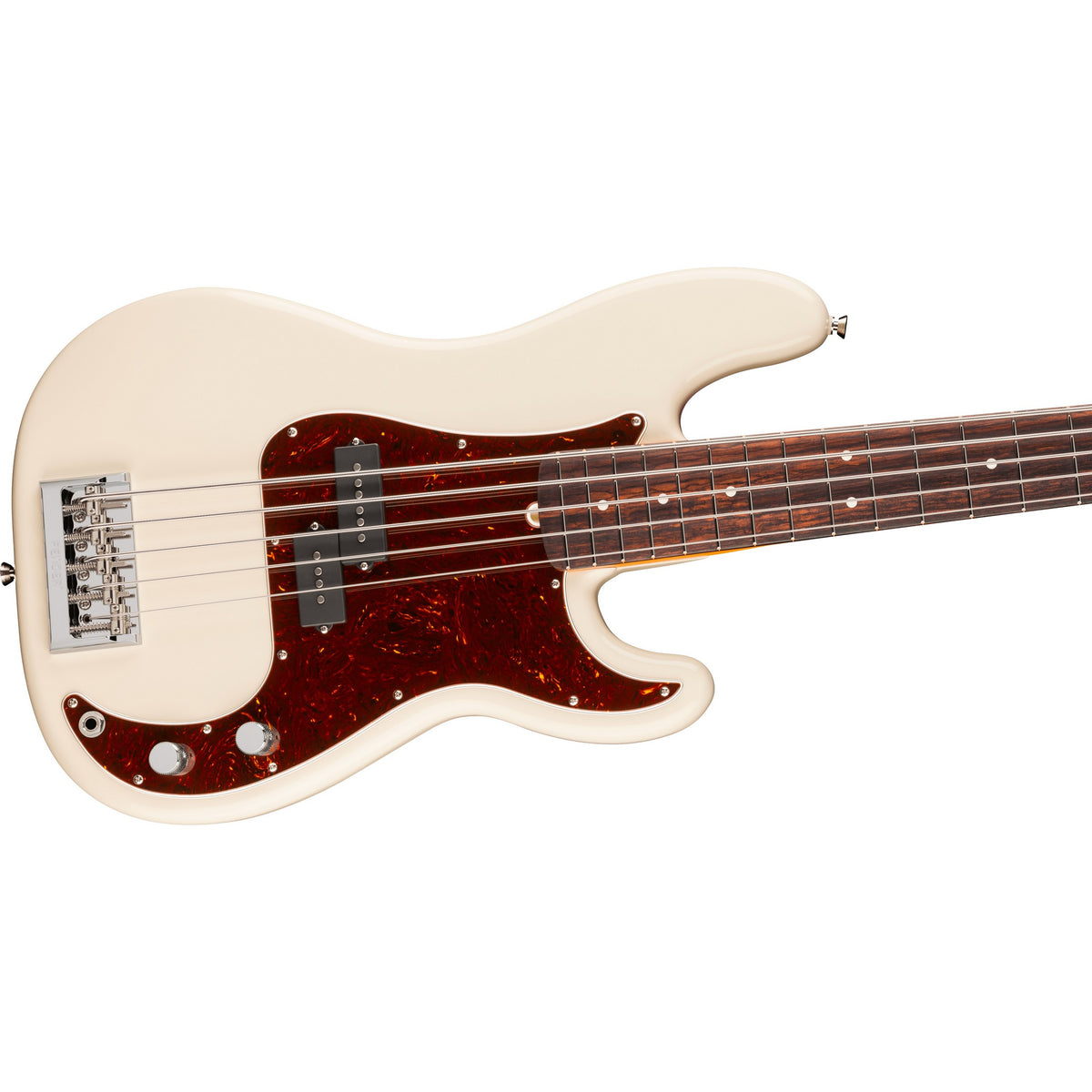 Fender American Professional Precision V 5-String Electric Bass Guitar, Rosewood Fingerboard - Olympic White